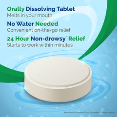 Alavert 24-hour relief packaging shows long-lasting allergy control