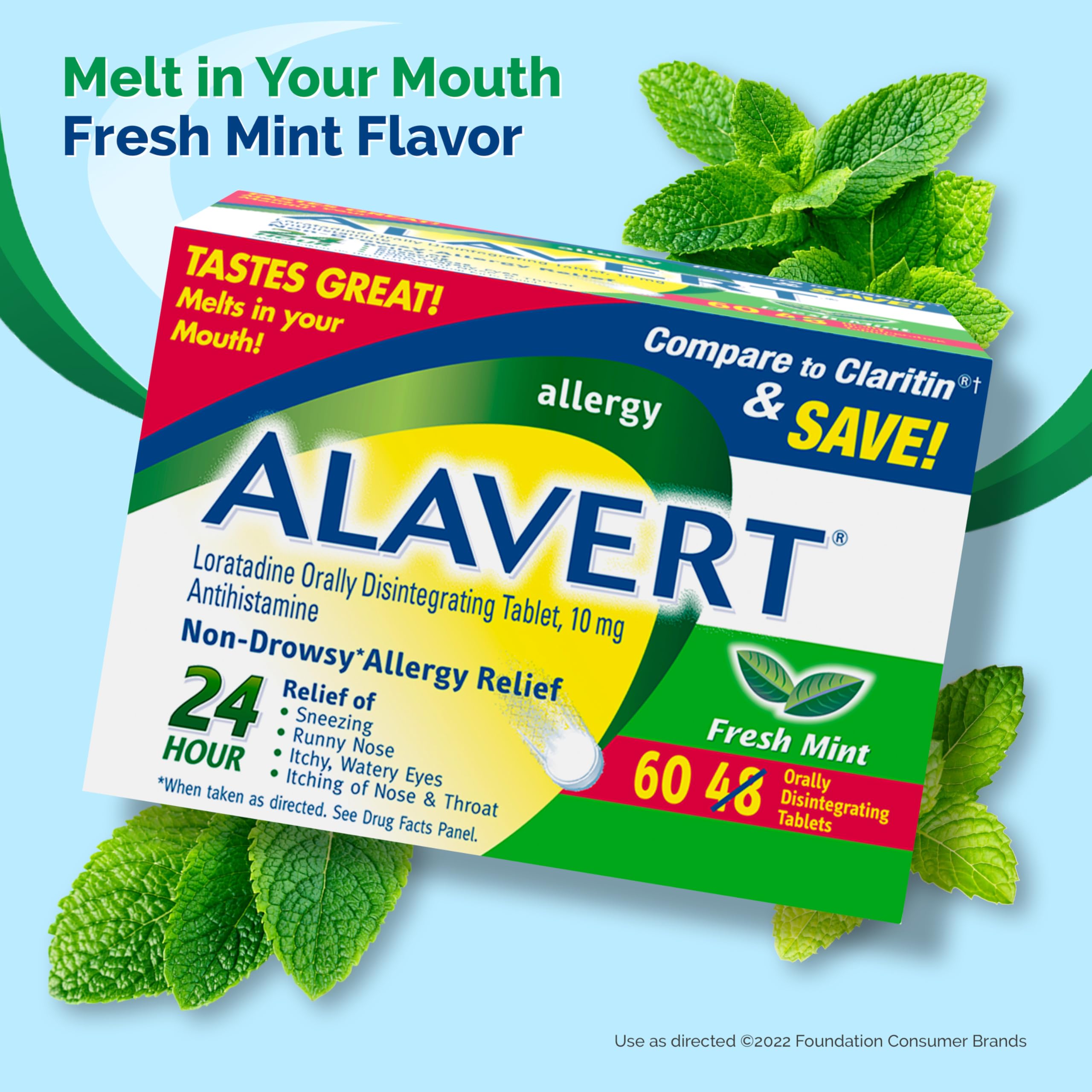 Alavert 60-count bottle for convenient daily use