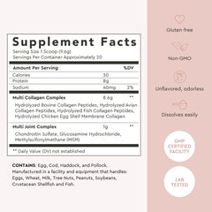 MSM and Glucosamine ingredients highlight