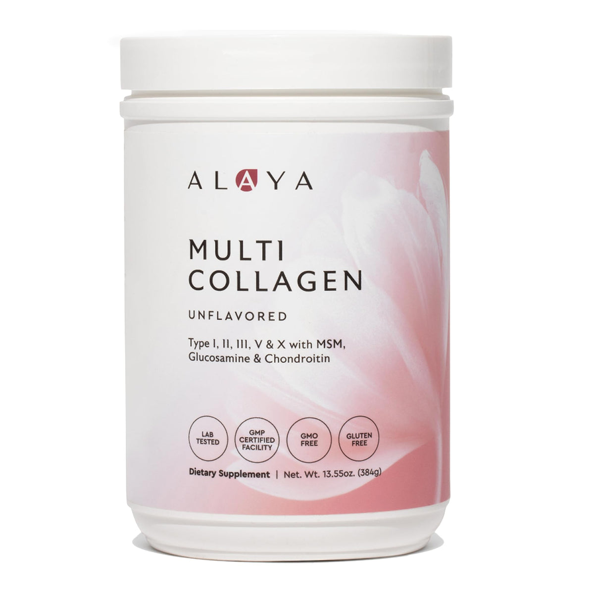 Alaya Multi Collagen Powder bottle, unflavored, 40 servings