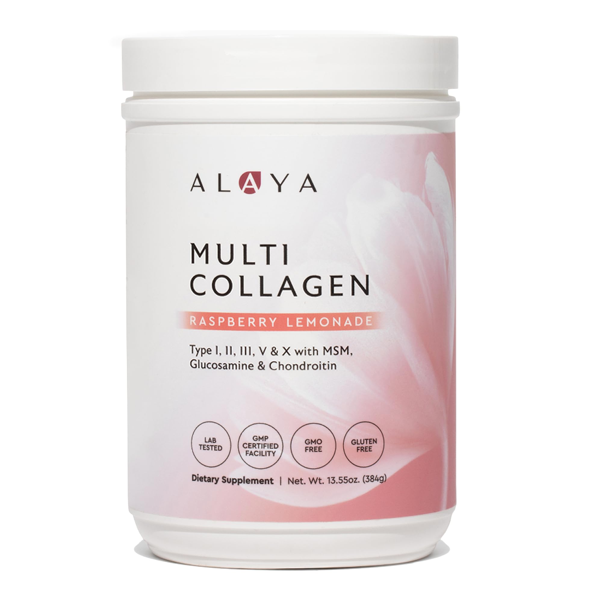 Alaya Raspberry Lemonade collagen powder label