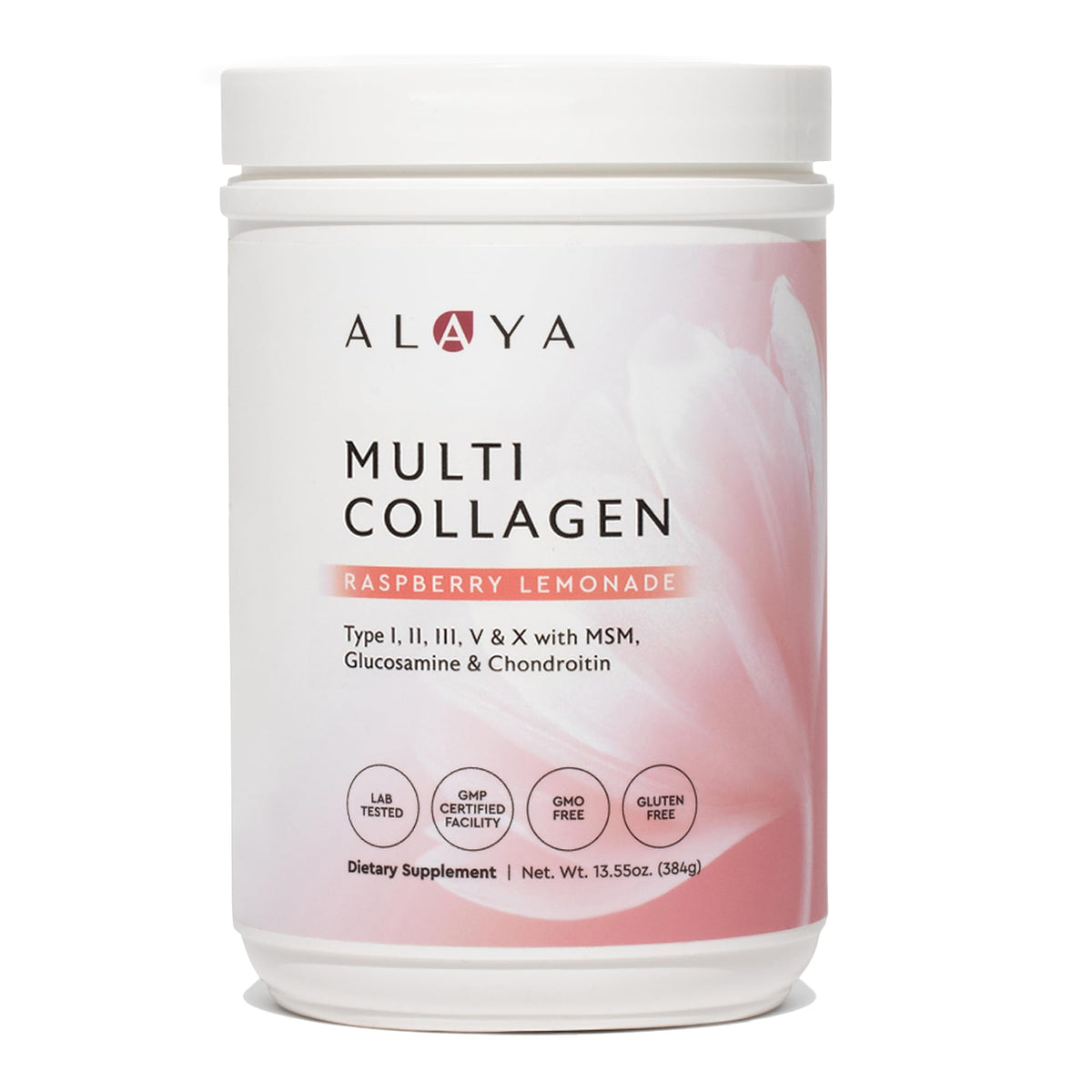 Alaya Raspberry Lemonade collagen powder label