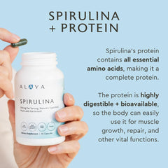 California-grown spirulina capsules from Alaya Naturals