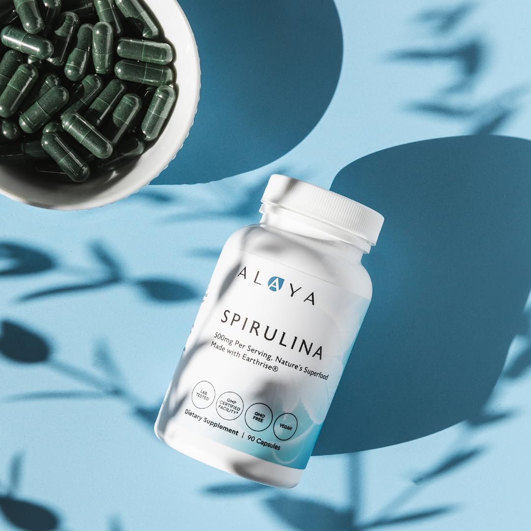 Non-GMO vegan and gluten-free spirulina capsules