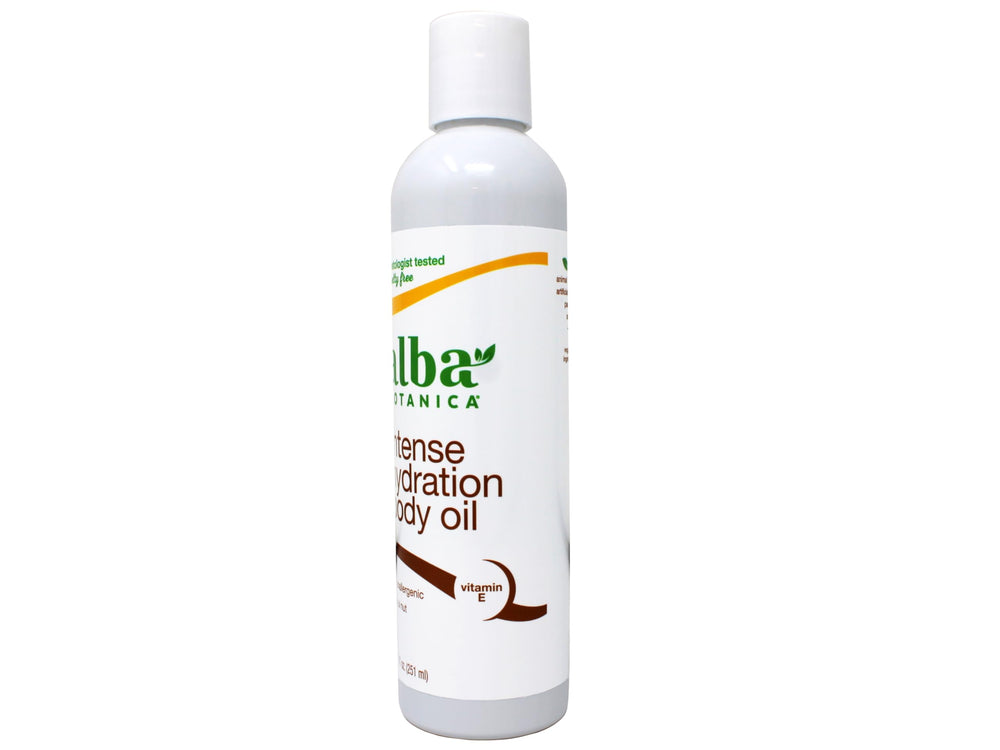 Healthy, hydrated skin after applying Alba Botanica body oil