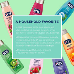 Alberto VO5 Kiwi Lime Squeeze bottle beside towel implies easy daily routine