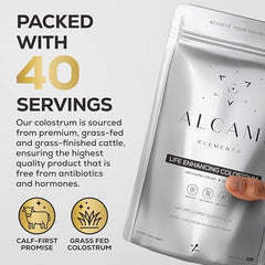 Packaging for Alcami Elements Colostrum Powder