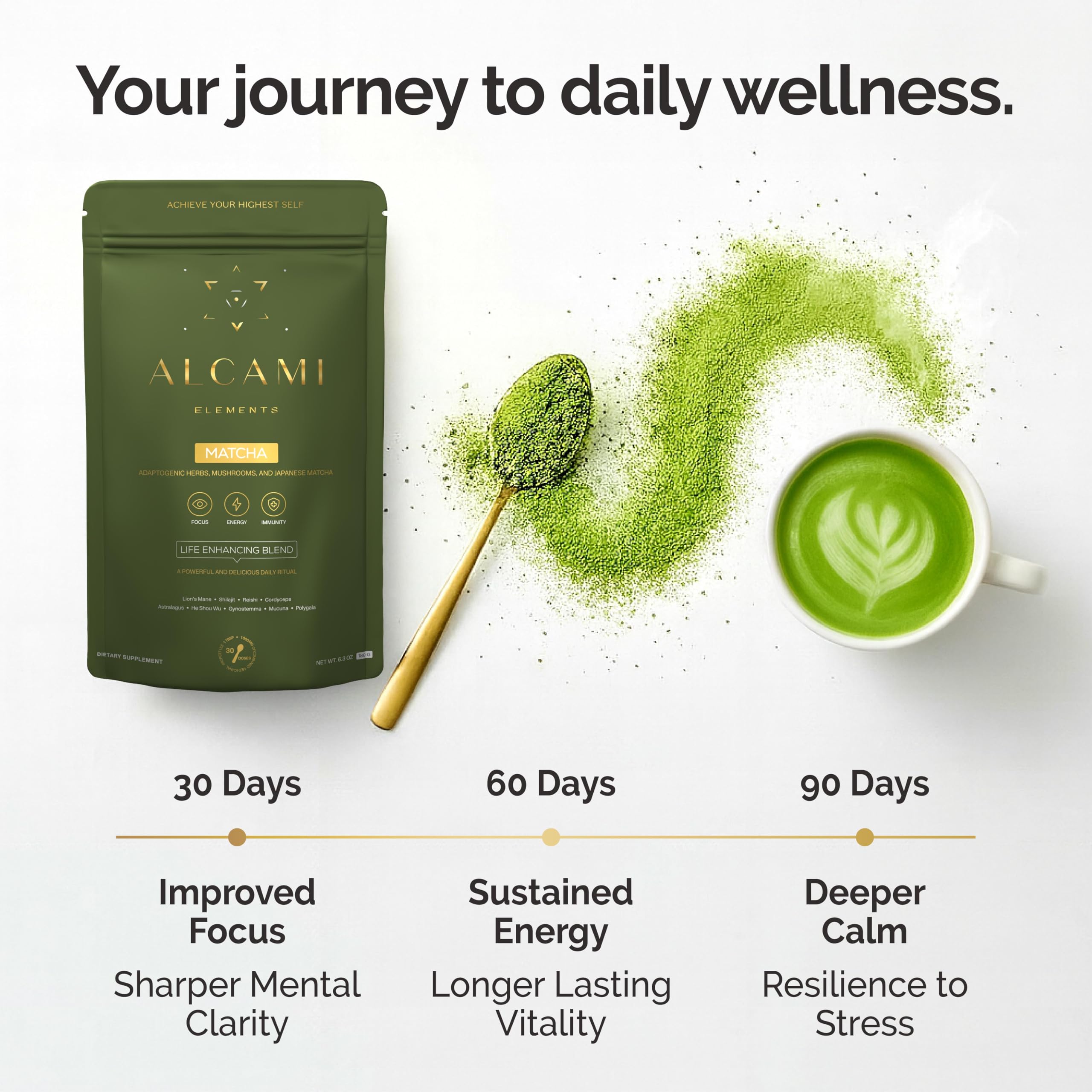 Ingredients: matcha, Lion's Mane, Reishi and Cordyceps