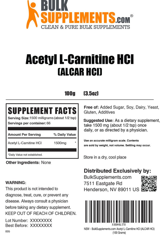 ALCAR HCl powder bottle