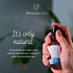 Alchemive Co Mama Spritz mini bottle for on-the-go postpartum care.