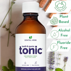 Alcohol-free and fluoride-free mouthwash bottle