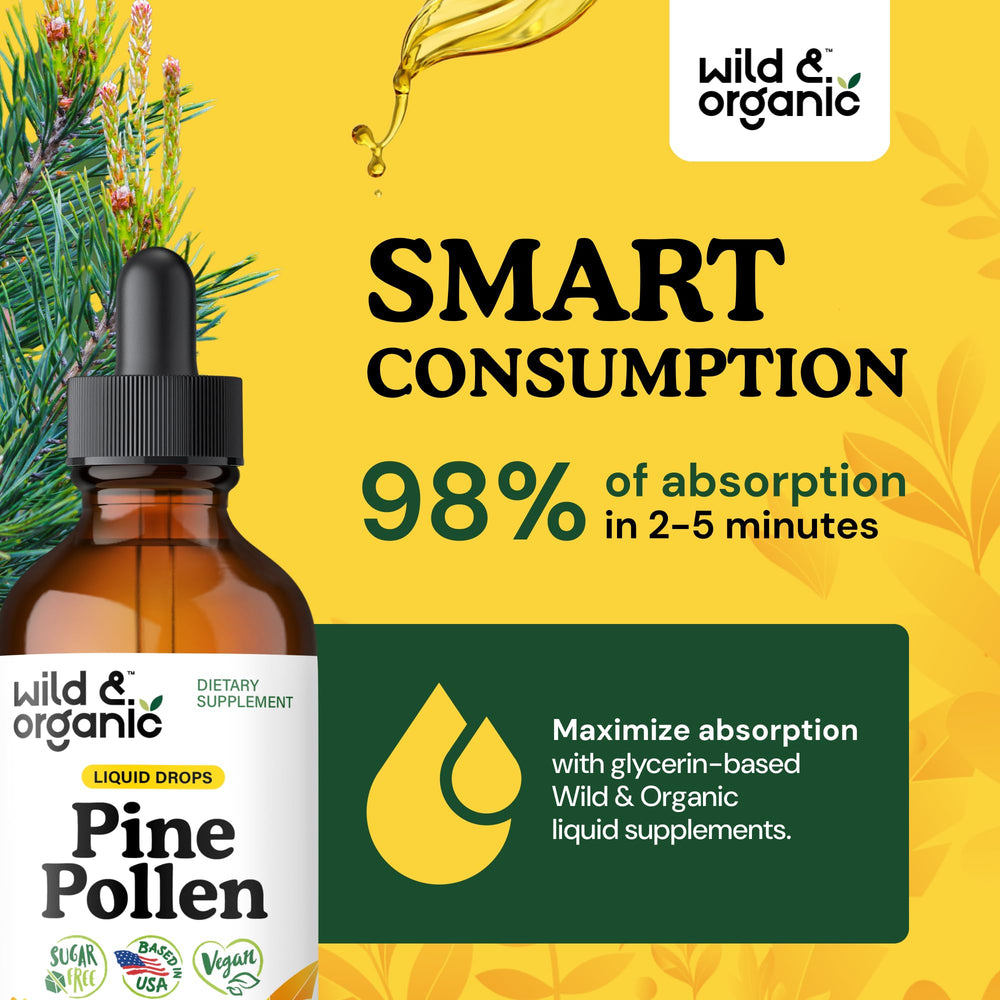 Alcohol-free, glycerin-based formula label for Pine Pollen Tincture