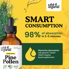Alcohol-free, glycerin-based formula label for Pine Pollen Tincture