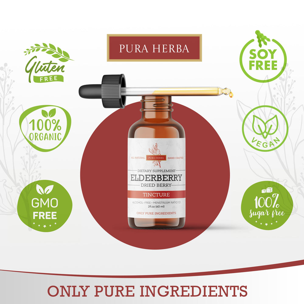 Alcohol-free label on tincture bottle
