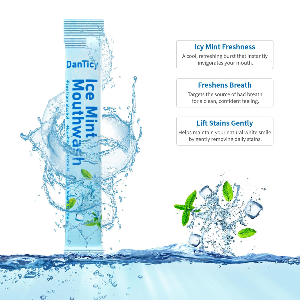Alcohol-free mouthwash with cooling ice mint flavor