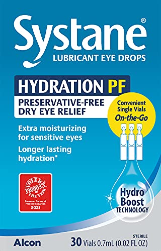 Alcon Hydration preservative-free multi-dose bottle demonstrates easy, long-lasting relief.