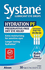 Alcon Hydration preservative-free multi-dose bottle demonstrates easy, long-lasting relief.