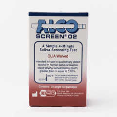 Front view of AlcoScreen Saliva Alcohol Screen Test pack of 24