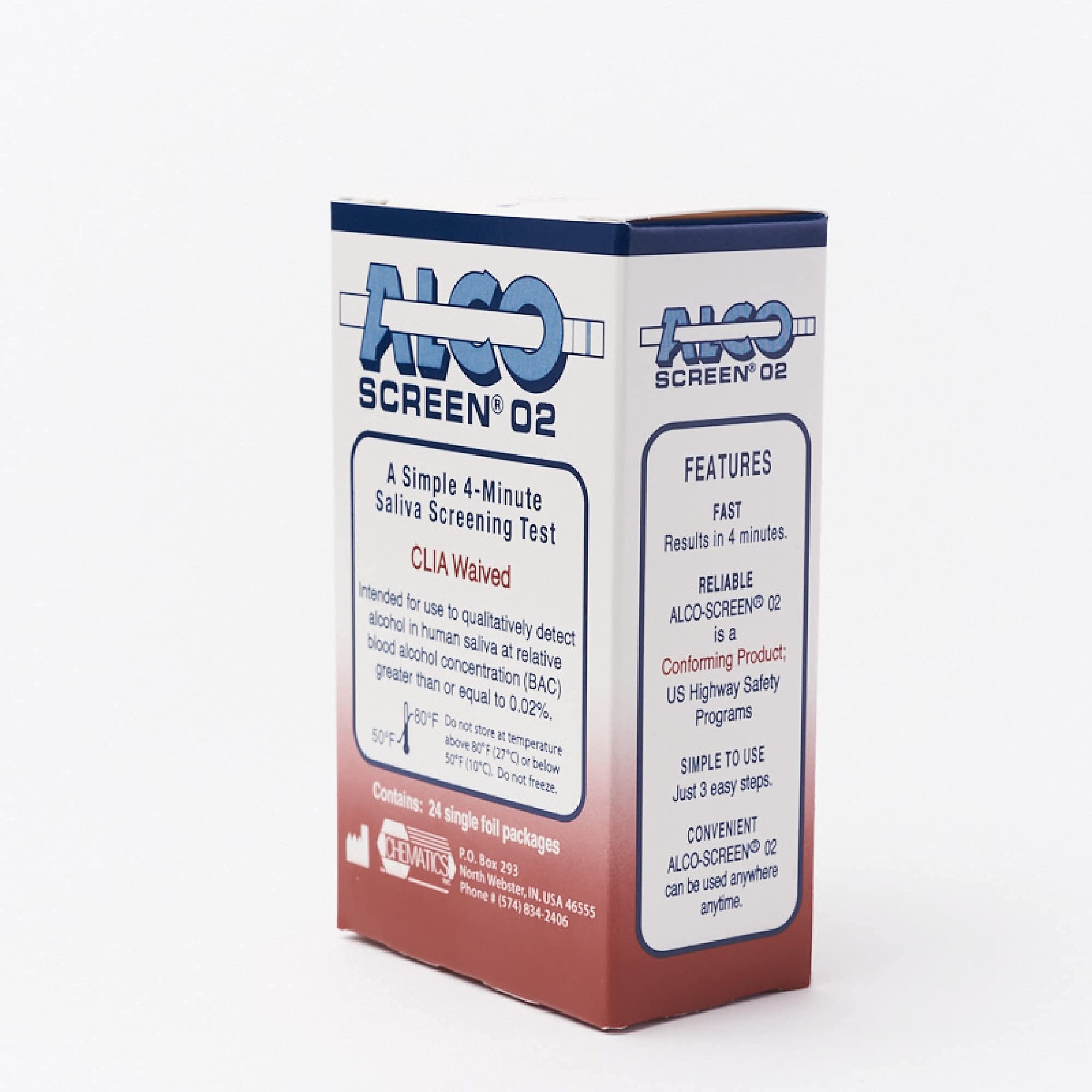 AlcoScreen test device and packaging details
