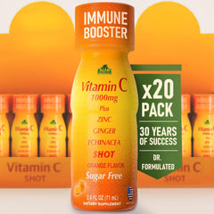 ALFA VITAMINS Vitamin C Shot orange bottle for daily wellness.
