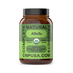 Front view of Pure Alfalfa Leaf capsules 450mg