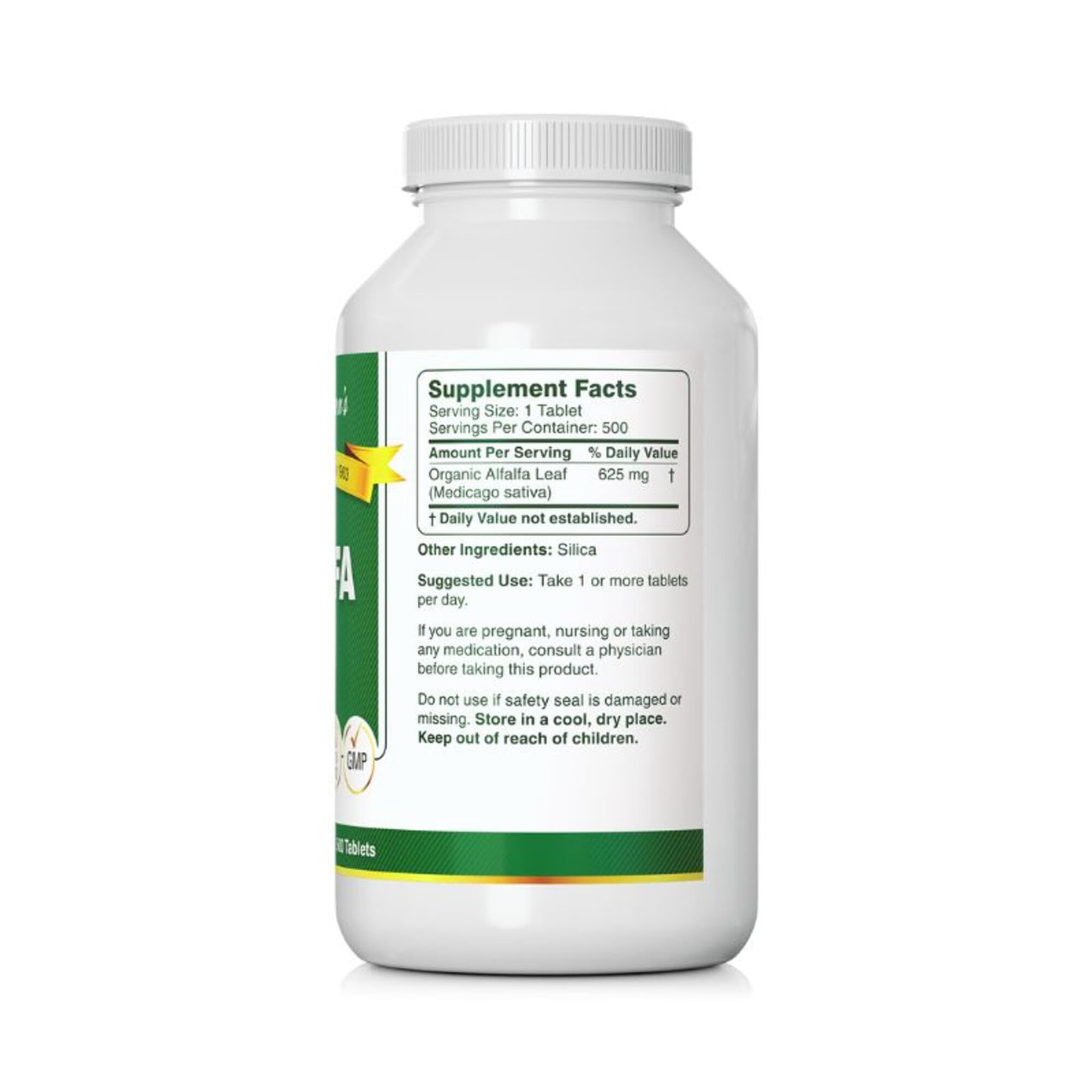 Lactose-containing formula of Bernard Jensen Alfalfa Leaf Tablets