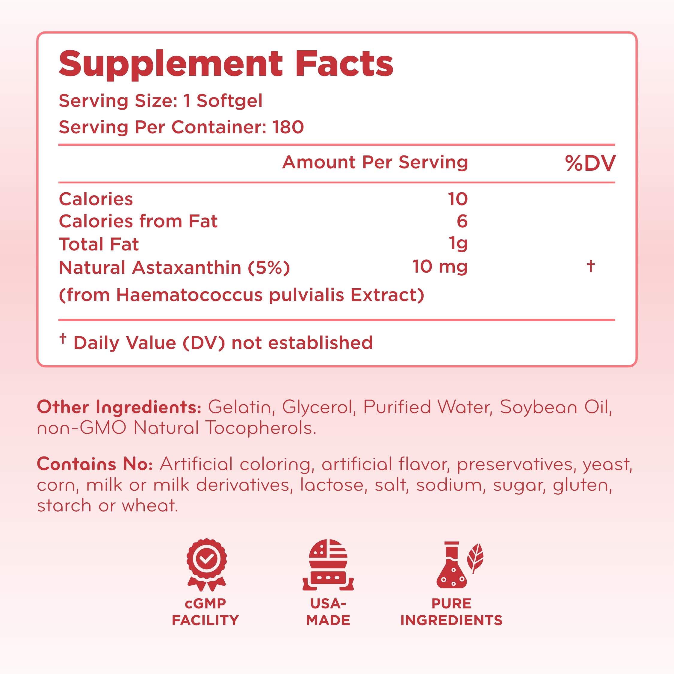 6-month supply of rapid-release astaxanthin