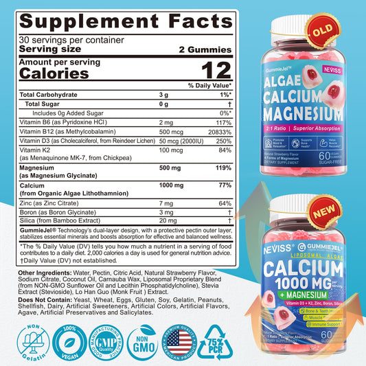Algae-derived calcium 1000 mg source