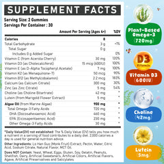 Algae-based DHA and EPA omega-3 for kids