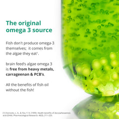 Label highlighting brain and eye health benefits of DHA