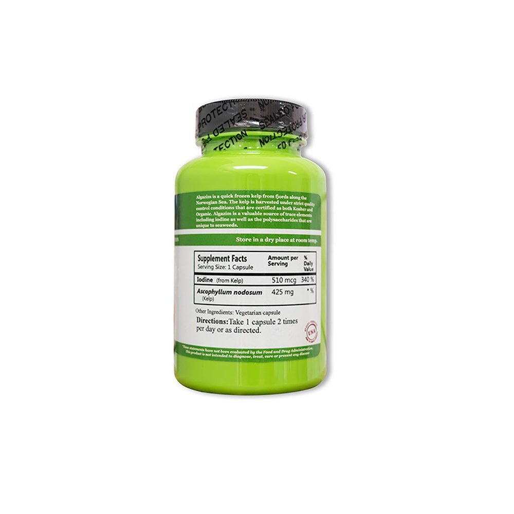 Algazim 250 capsules bottle – 2-pack packaging, back view