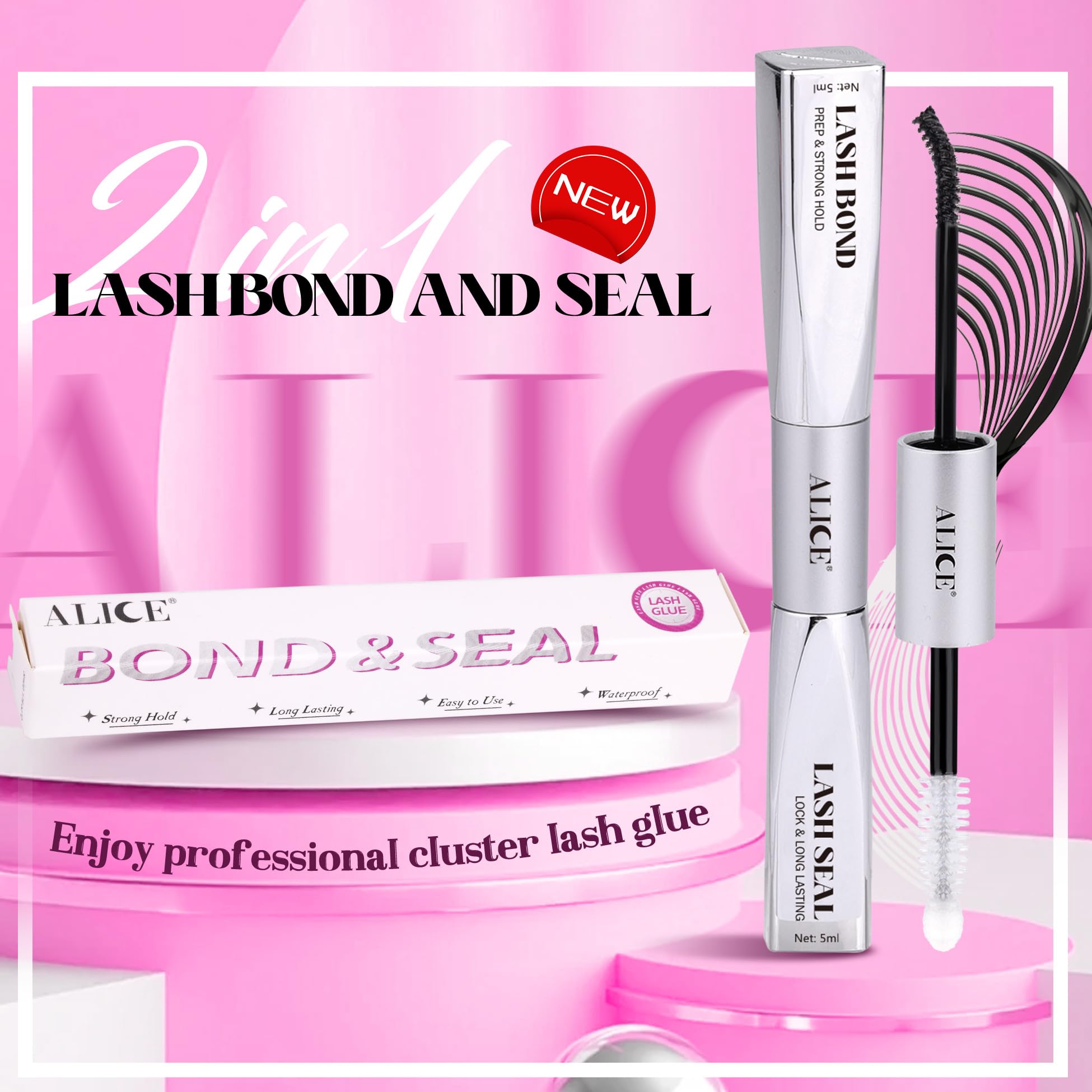ALICE Lash Glue Bond and Seal final look after secure lash clusters.