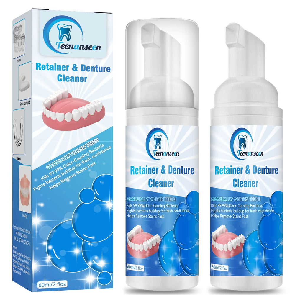2-pack Aligner Cleaner, Denture Cleaner and Whitener Foam bottle