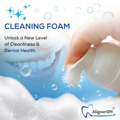 Foam being dispensed onto clear aligners