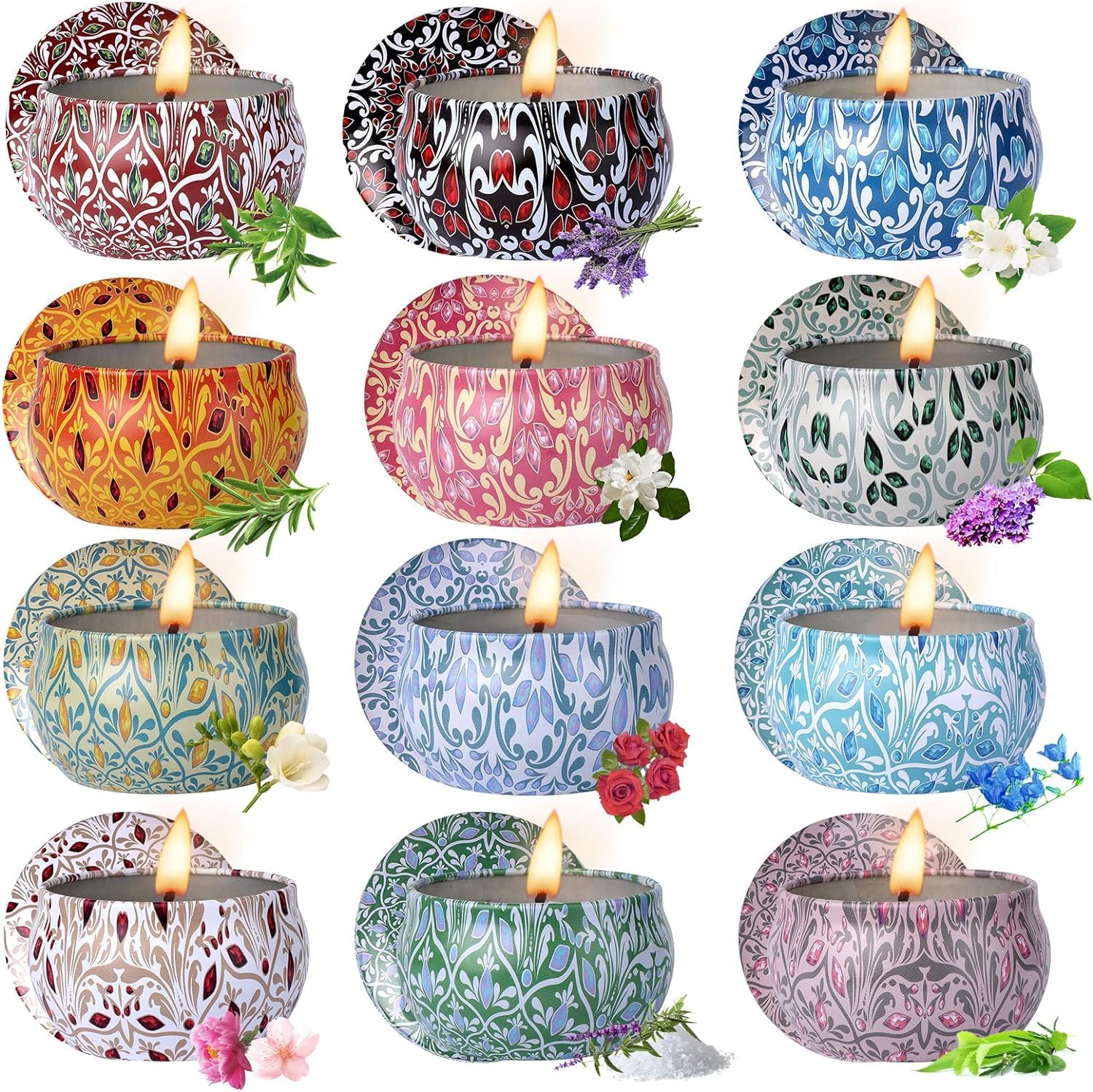 Alikiai 12-pack scented candles gift set displayed together