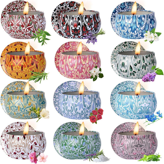 Alikiai 12-pack scented candles gift set displayed together