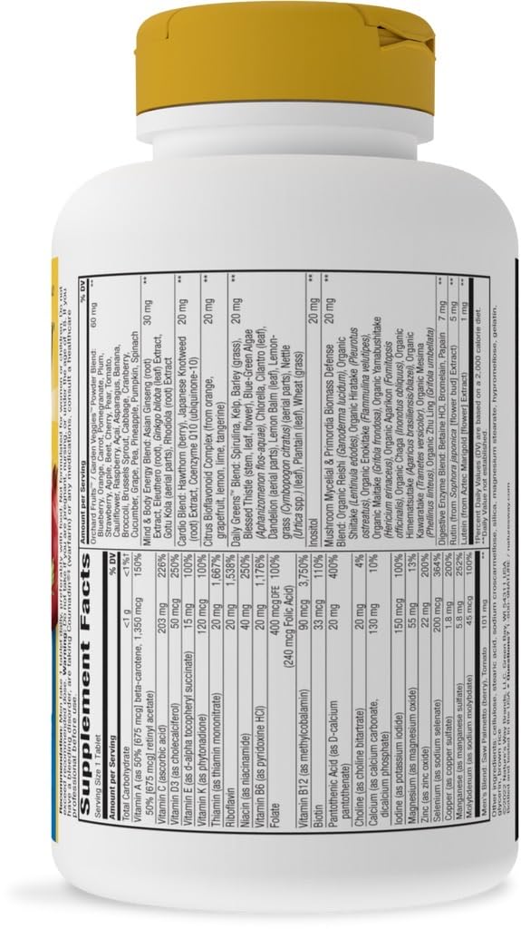 Shelf display of Alive! Once Daily Men's 50+ Ultra Potency Multivitamin