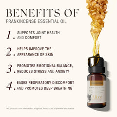 UV-protected bottle of Frankincense essential oil from Alizé Aromatherapy
