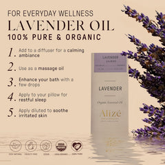 Dropper bottle of lavender essential oil in dark glass