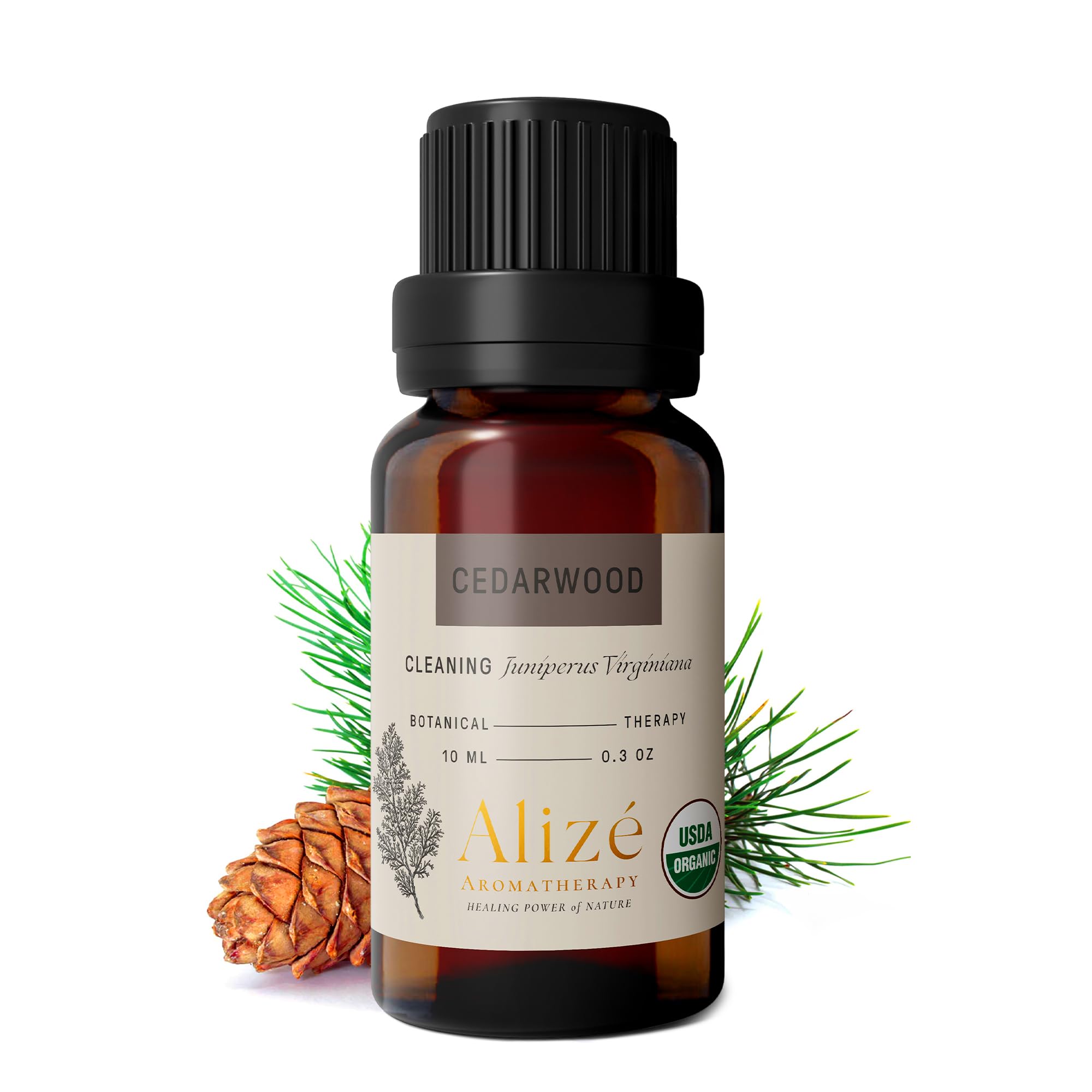 Alizé Cedarwood essential oil bottle with 10ml size and label
