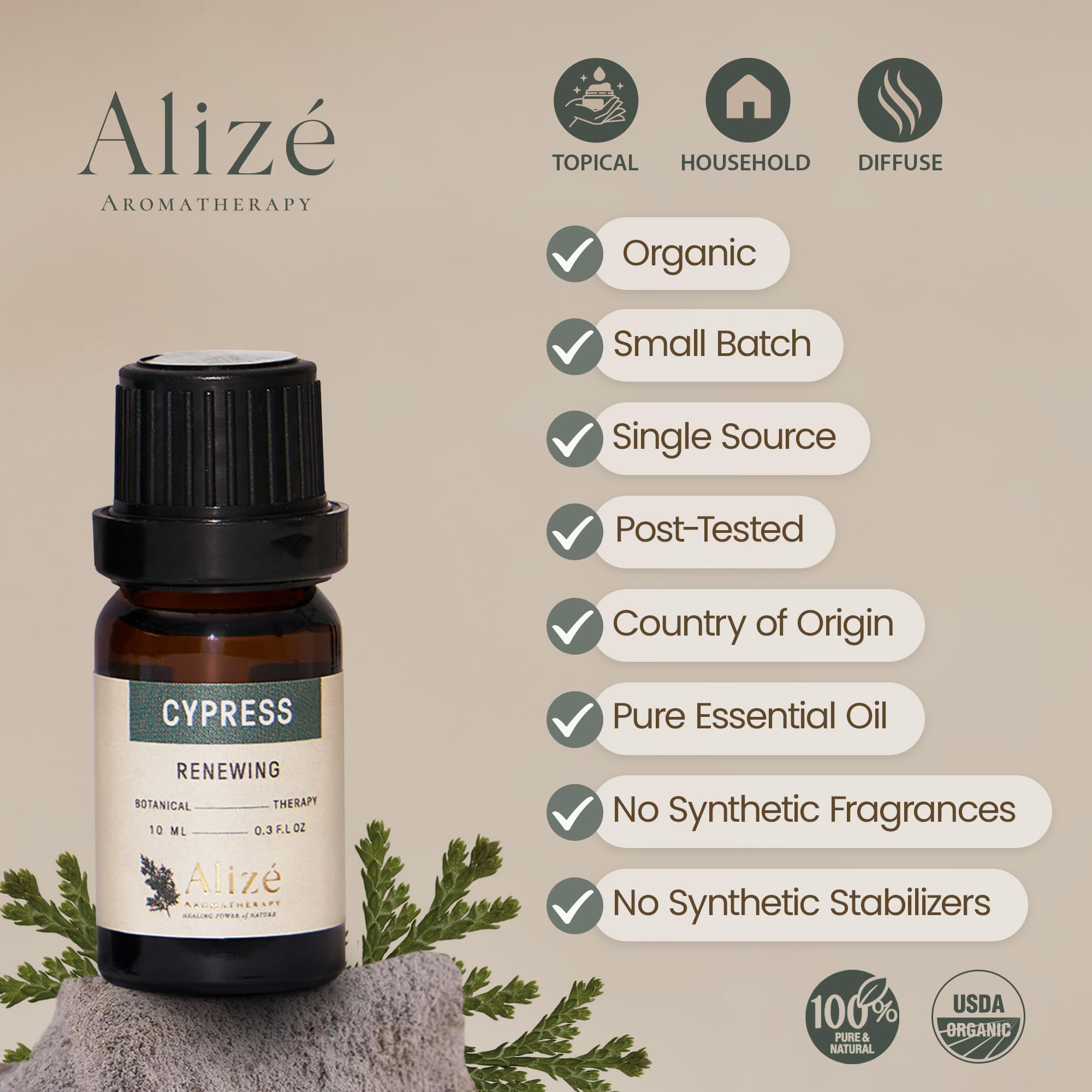 Precision dropper dispensing Cypress essential oil
