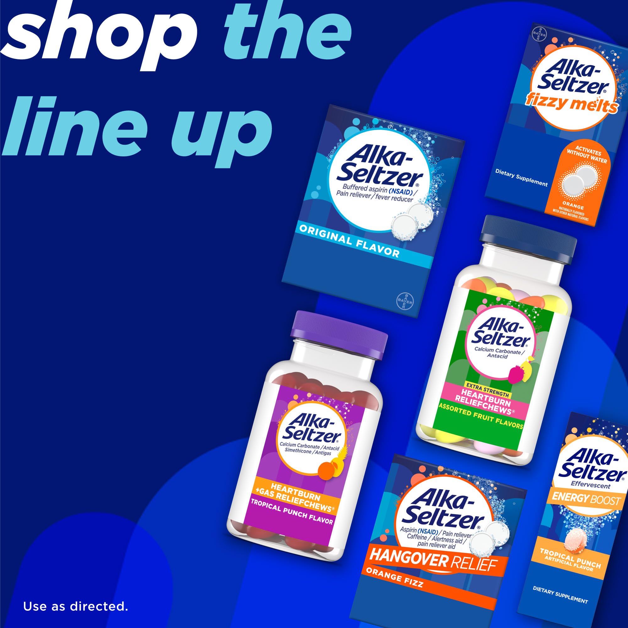 Alka-Seltzer brand trusted for 90 years and reliable pain relief.