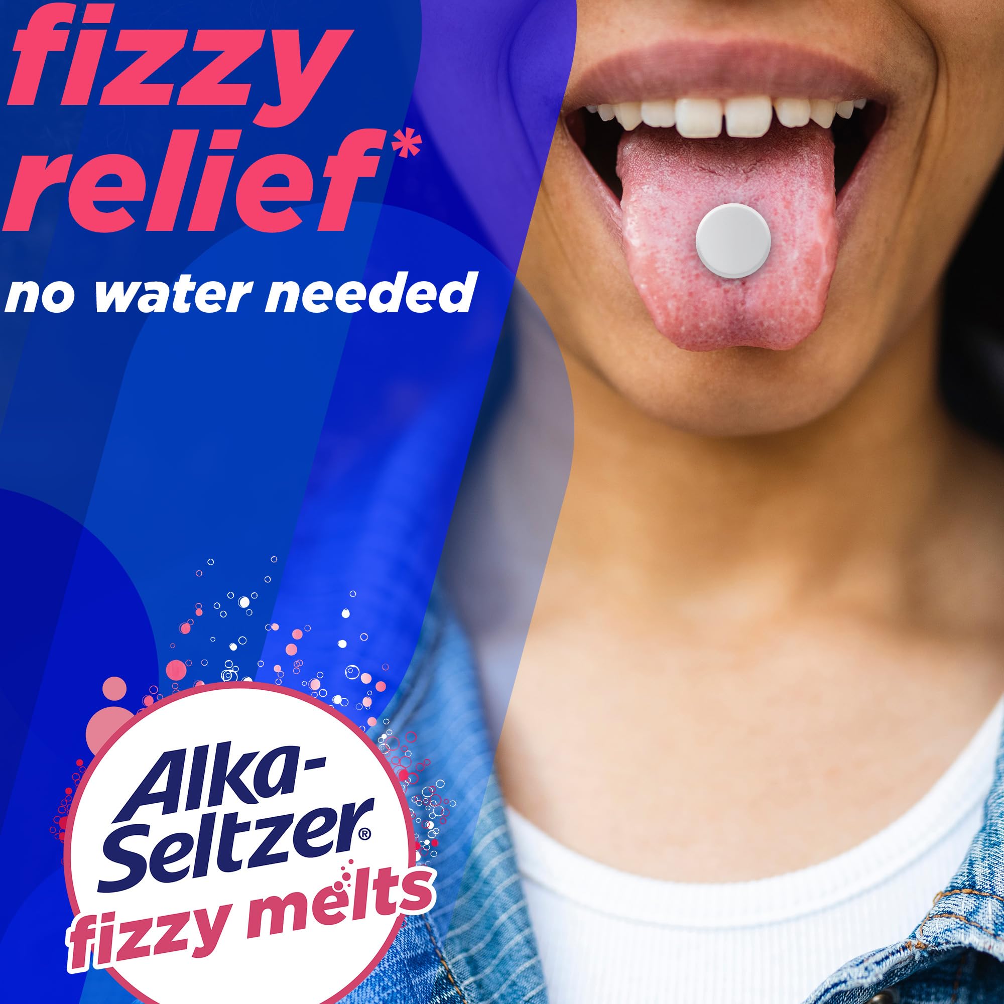 Alka-Seltzer Fizzy Melts berry flavor in on-the-go packaging for quick use.