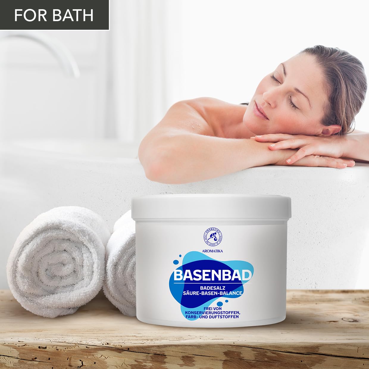 Alkaline Bath 500g product label on jar