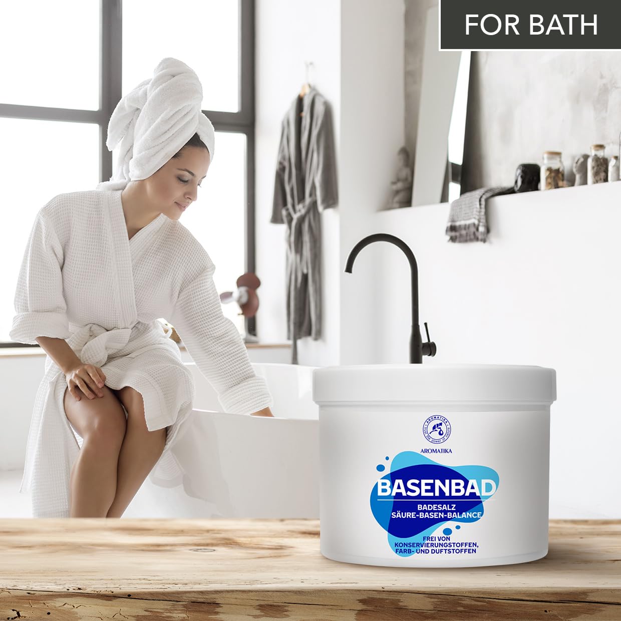 Bath salts dissolving in warm water