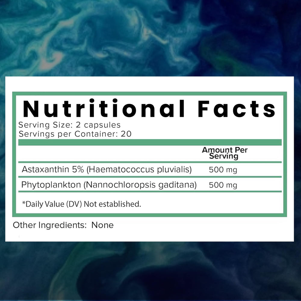 Blend image of blue, green, and red algae nutrients