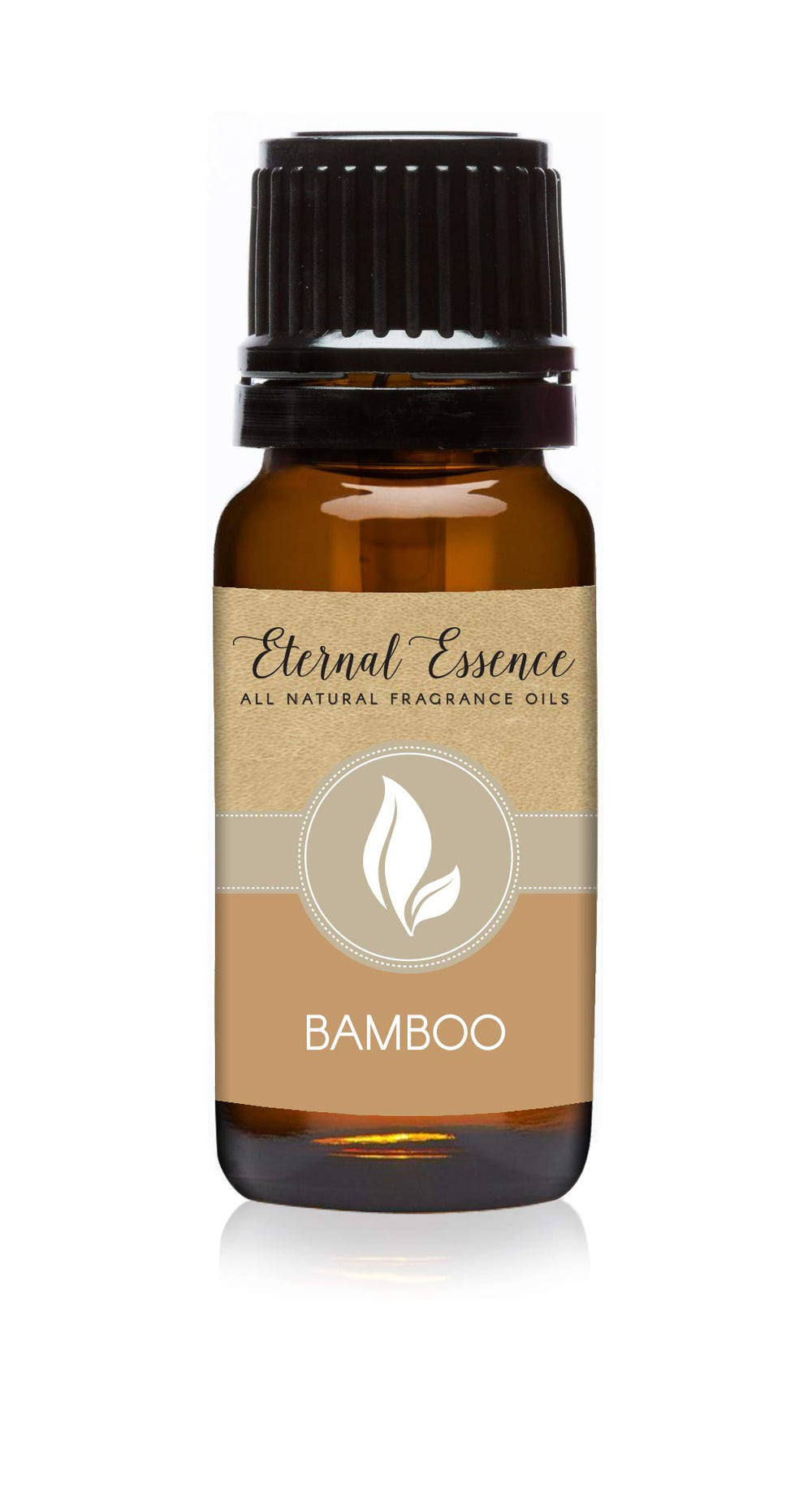 Amber glass 10ml bottle of All Natural Fragrance Oil Bamboo with black cap