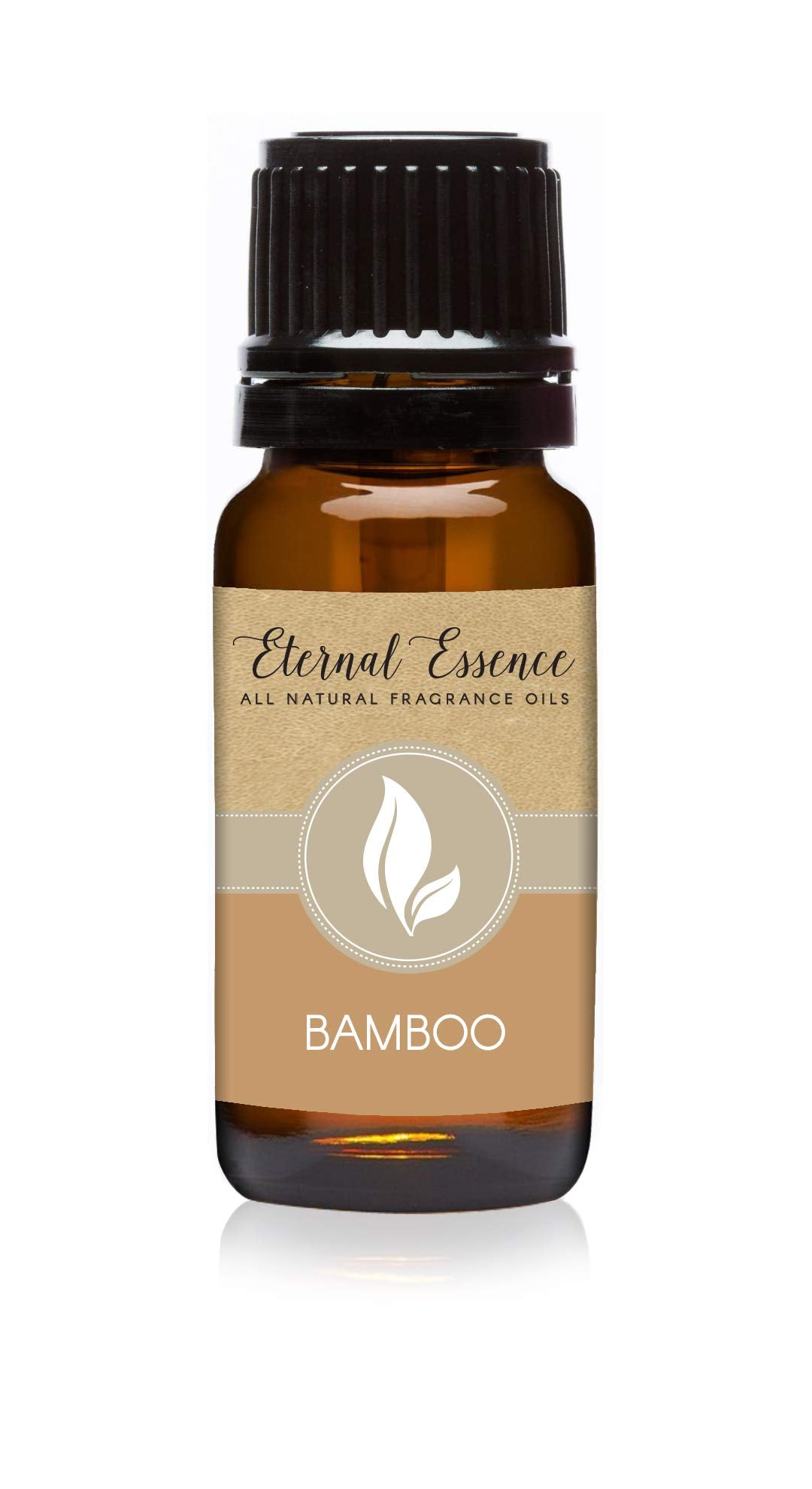 Amber glass 10ml bottle of All Natural Fragrance Oil Bamboo with black cap