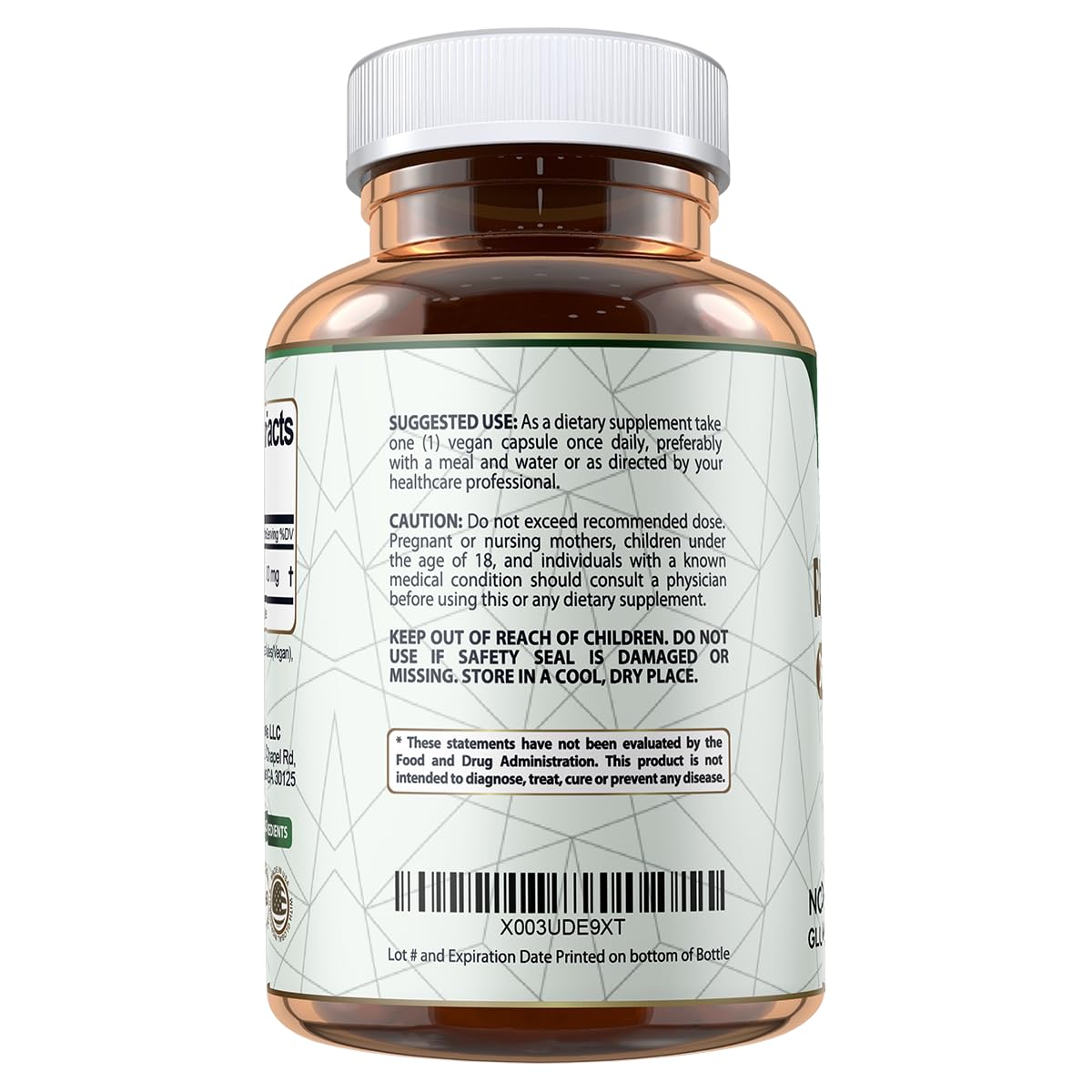 All-natural vegan ingredients for R-Lipoic Acid capsules