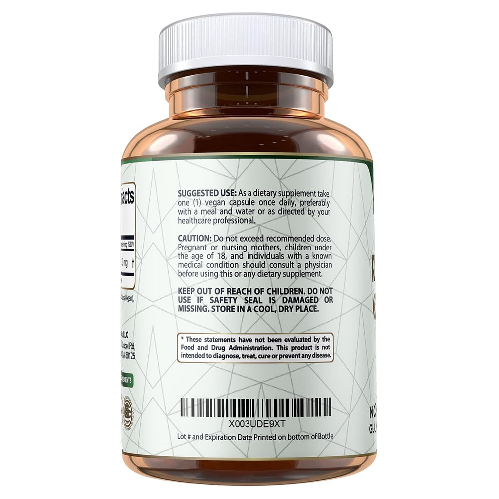 All-natural vegan ingredients for R-Lipoic Acid capsules